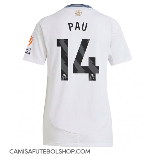 Camisa de time de futebol Aston Villa Pau Torres #14 Replicas 2º Equipamento Feminina 2024-25 Manga Curta